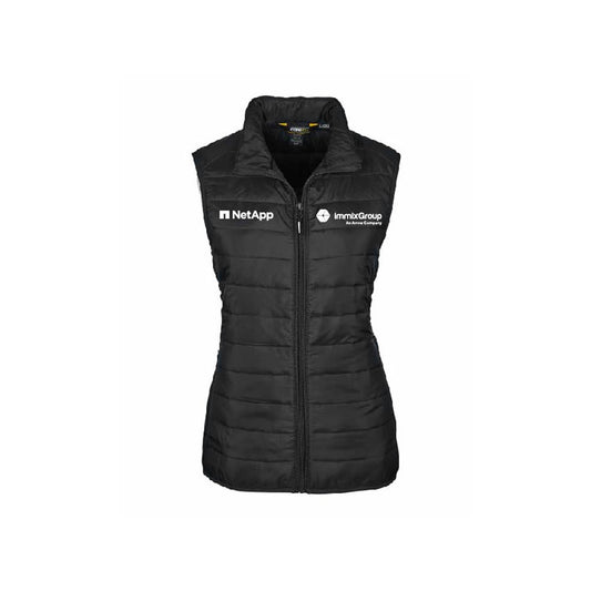 Women's Black Puffer Vest - Immix + NetApp