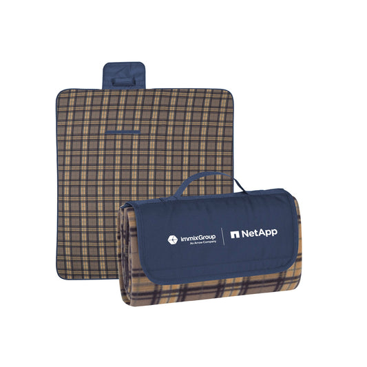 Roll-Up Navy Picnic Blanket - Immix + NetApp